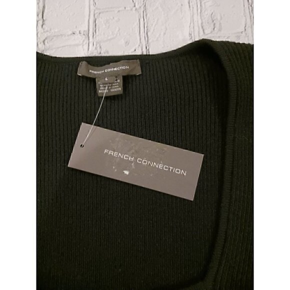 French Connection Jaida Puff Sleeve Black Sweater/NWT, Size Lage - Picture 2 of 3